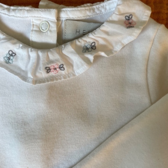 New Bodysuit with Embroidery collar Baby Girl 0-3M - Picture 2 of 6